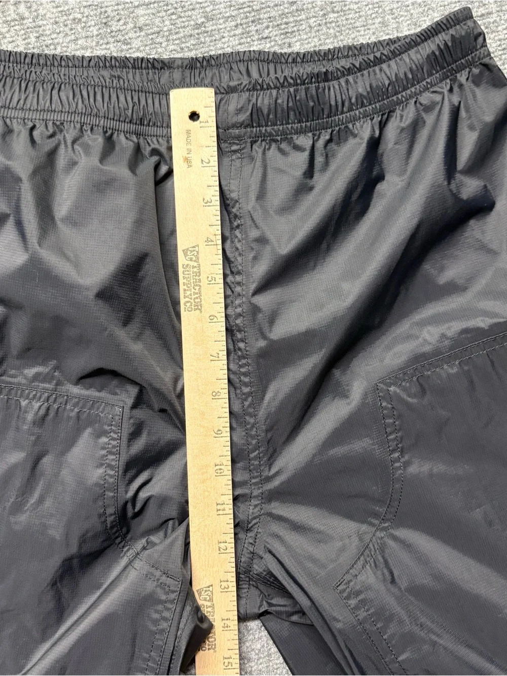 Carhartt Rain Pants Mens Medium Black Acadia Waterproof Double Front 100% Nylon